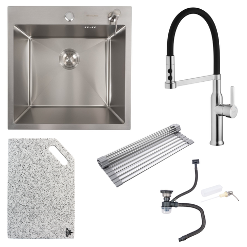 Комплект кухонної мийки Valeso 50х50HM Kitchen Line SL73311 фото