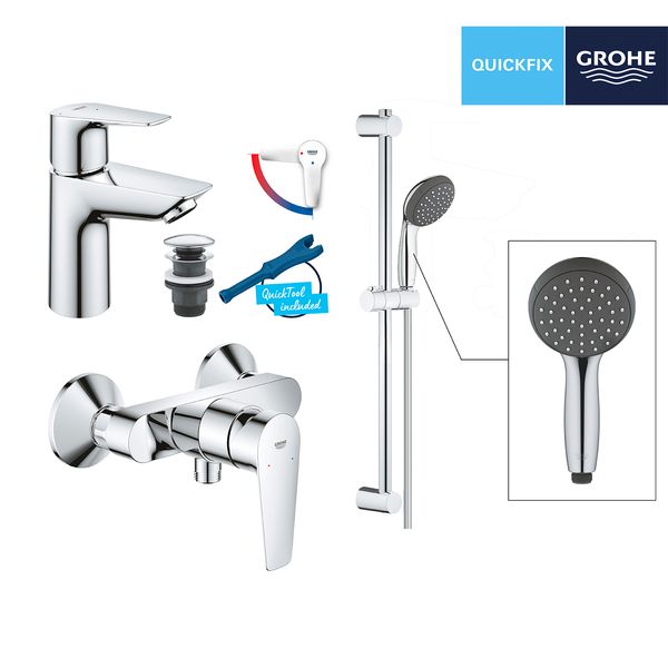 Набір змішувачів 3 в 1 для ванної кімнати Grohe QuickFix StartEdge S-Size UA202502SE CV030627 фото