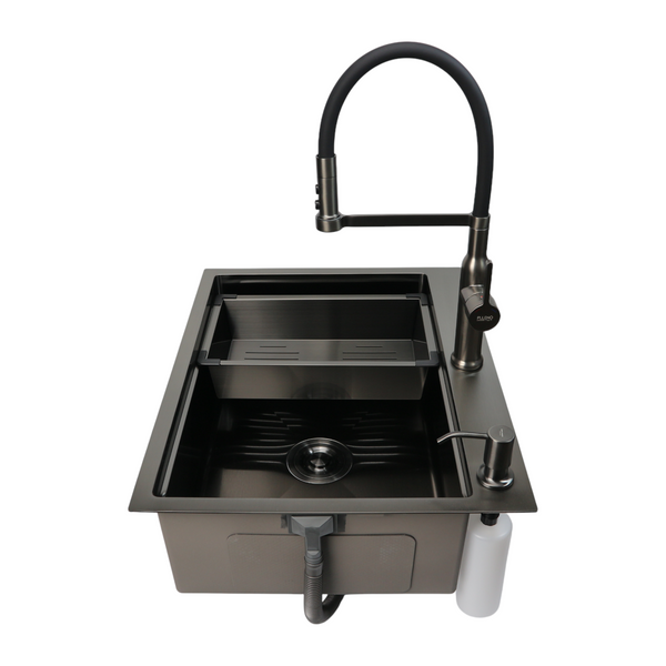 Комплект кухонной мойки 63х50HM PVD Pllen&oacute; Lazio ST07 Grafite SL43327 фото