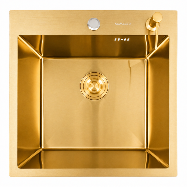 Комплект кухонної мийки Platinum 50*50 PVD ST4314 Gold SL2756 фото