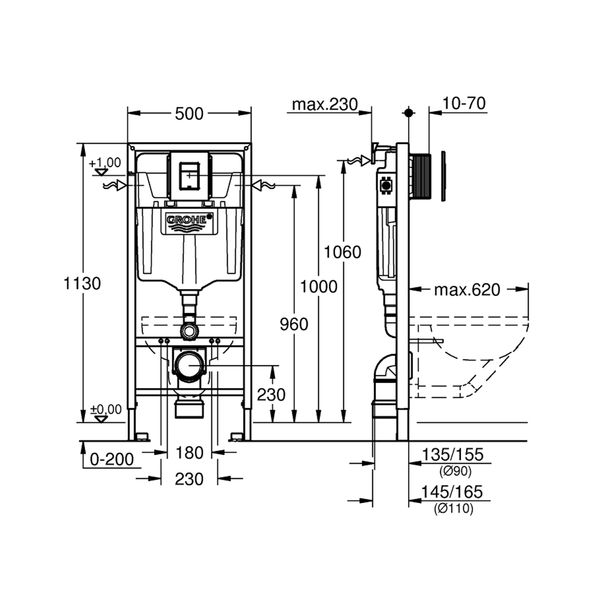 Інсталяція для унітаза Grohe QuickFix Solido 3 в 1 388112430 CV032158 фото