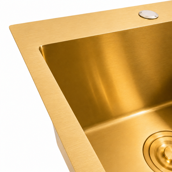 Комплект кухонної мийки Platinum 50*50 PVD ST4313 Gold SL2741 фото