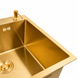 Комплект кухонної мийки Platinum 50*50 PVD ST4313 Gold SL2741 фото 4