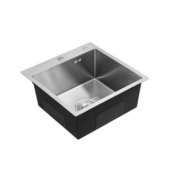 Комплект кухонної мийки Kroner KRP Derby - 5050HM Brush BLK ST27255 фото