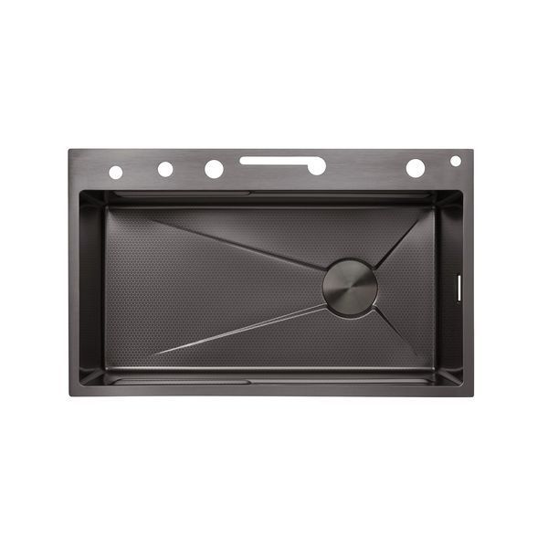 Кухонная мойка Kroner KRP Schwarze - SET7546ARTHM PVD (3.0/0.8 мм) CV033375 фото