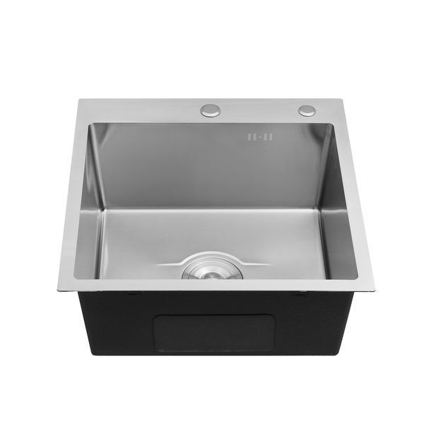 Комплект кухонної мийки Kroner KRP Derby - 5050HM Brush BLK ST27255 фото