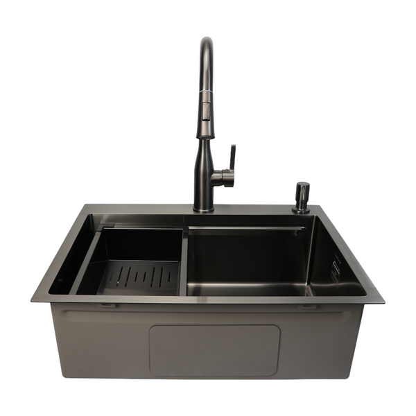 Комплект кухонной мойки 63х50HM PVD Pllen&oacute; Lazio ST08 Grafite SL43881 фото