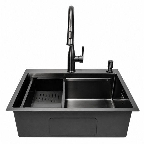 Комплект кухонной мойки 63х50HM PVD Pllen&oacute; Lazio ST08 Grafite SL43881 фото