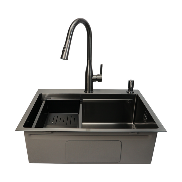 Комплект кухонной мойки 63х50HM PVD Pllen&oacute; Lazio ST08 Grafite SL43881 фото