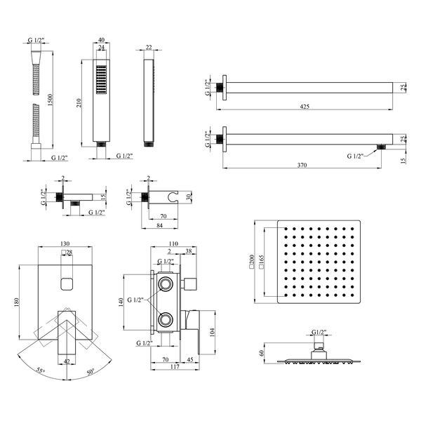 Набор 3 в 1 для ванной комнаты KronerKRP Edelstahl Kubus - SCH082 SS23578 фото