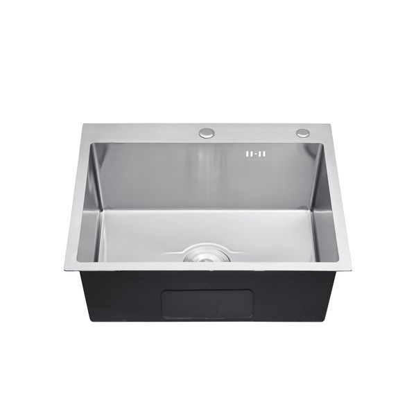 Комплект кухонної мийки Kroner KRP Derby - 6050HM Brush BLK ST27270 фото
