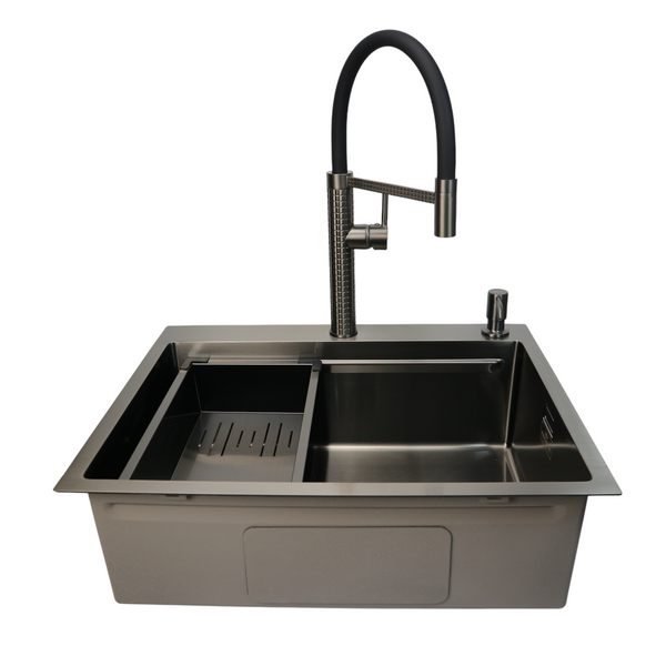 Комплект кухонной мойки 63х50HM PVD Pllen&oacute; Lazio ST05 Grafite SL33894 фото