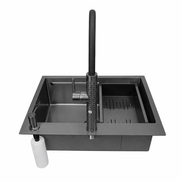 Комплект кухонной мойки 63х50HM PVD Pllen&oacute; Lazio ST05 Grafite SL33894 фото