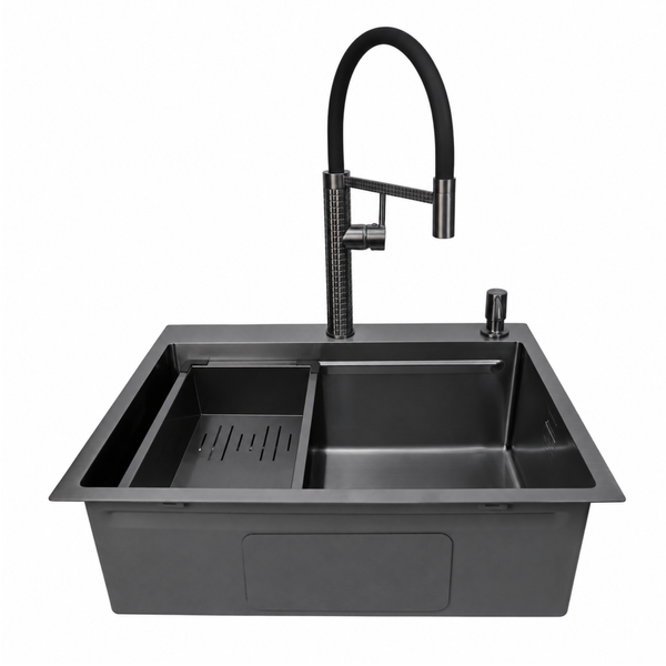 Комплект кухонной мойки 63х50HM PVD Pllen&oacute; Lazio ST05 Grafite SL33894 фото