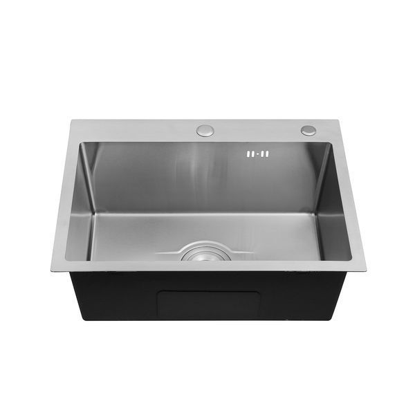 Комплект кухонної мийки Kroner KRP Derby - 5843HM Brush BLK ST27280 фото
