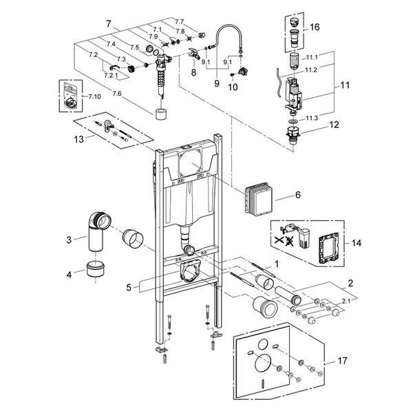 Комплект 4 в 1: Інсталяція Grohe Rapid SL 38840000 з панеллю змиву Even 38966000 + Унітаз безободковий A534UF Rimless з сидінням Slim Soft Close дюропласт (UA38840966A) CV033583 фото