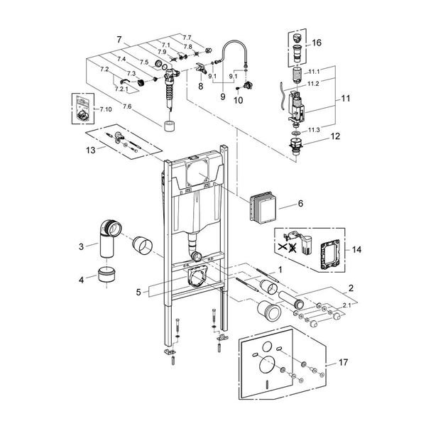 Комплект 4 в 1: Інсталяція GROHE Rapid SL 3 в 1 3884966Q + Унітаз безободковий Kroner Armada WHI513636 RIMLESS з сидінням Slim Duroplast / Soft-close / Quick relase KA513636WHIR (3884966KA513636) CV033599 фото