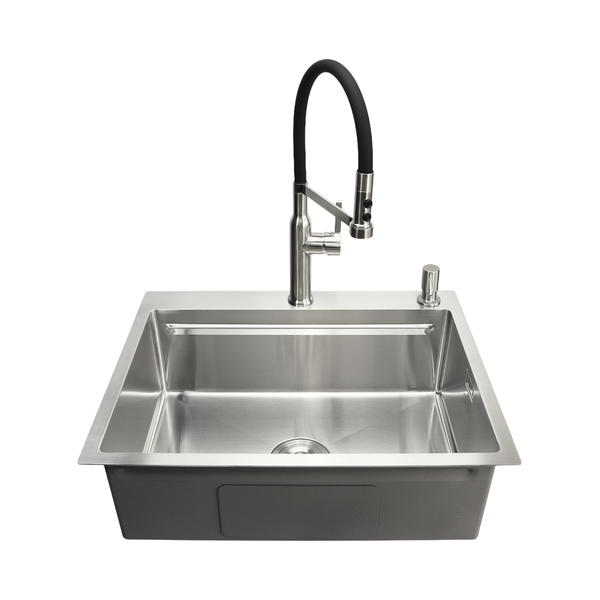 Комплект кухонної мийки Kroner KRP Geb&uuml;rstet 63х50HM ST04 BLK SL43711 фото