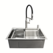 Комплект кухонної мийки Kroner KRP Geb&uuml;rstet 63х50HM ST04 BLK SL43711 фото 4