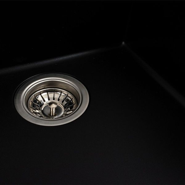 Комплект кухонної мийки Platinum 4040 RUBA матовий чорний pl74599 фото