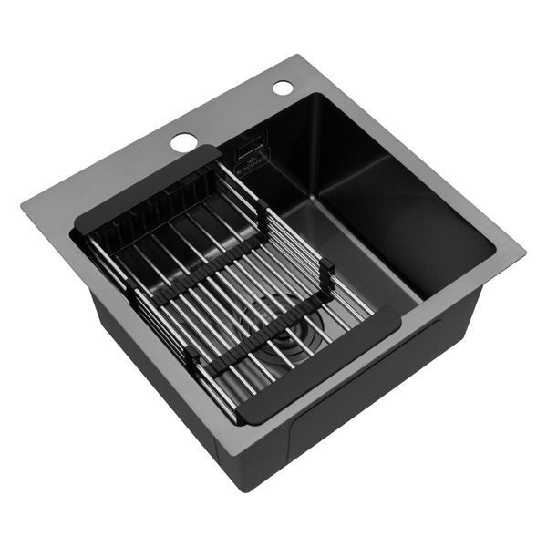 Комплект кухонной мойки KRP Schwarze - 4545HM PVD ST924568 фото
