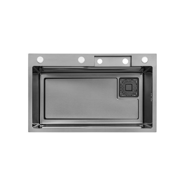 Комплект кухонної мийки Kroner KRP Schwarze - SET7546HM PVD ST02277 фото