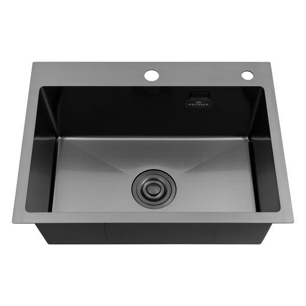 Комплект подрібнювач та кухонна мийка KRP Schwarze - 5843HM PVD ST42727 фото