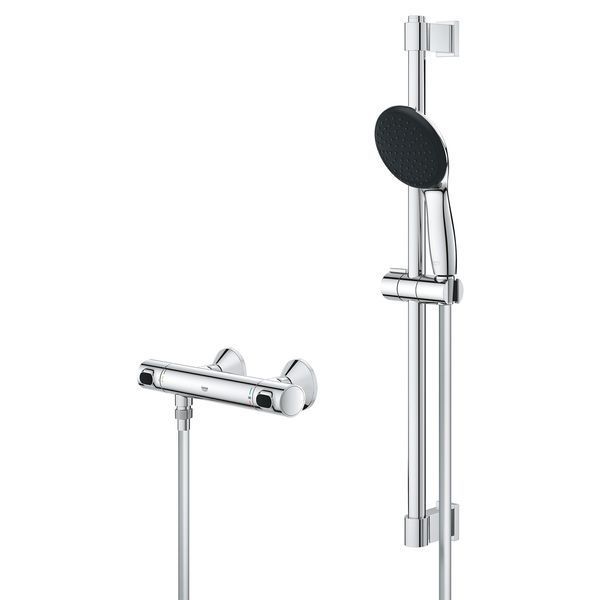 Набір змішувачів Grohe Quickfix термостат для душу з душовим гарнітуром Precision Flow THM та змішувач для раковини StartEdge S-Size UA202503TE CV030628 фото