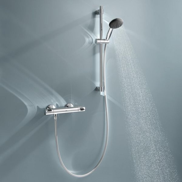 Набір змішувачів Grohe Quickfix термостат для душу з душовим гарнітуром Precision Flow THM та змішувач для раковини StartEdge S-Size UA202503TE CV030628 фото