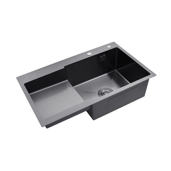 Комплект кухонної мийки KRP Schwarze RHM PVD - 7848 ST41421 фото