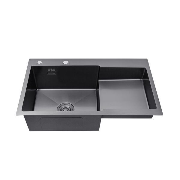 Комплект кухонної мийки KRP Schwarze LHM PVD - 7848 ST41422 фото
