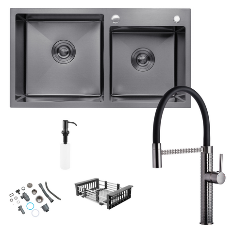 Комплект кухонной мойки 7843ZHM PVD Schwarze - FlexFlow ST430085 фото