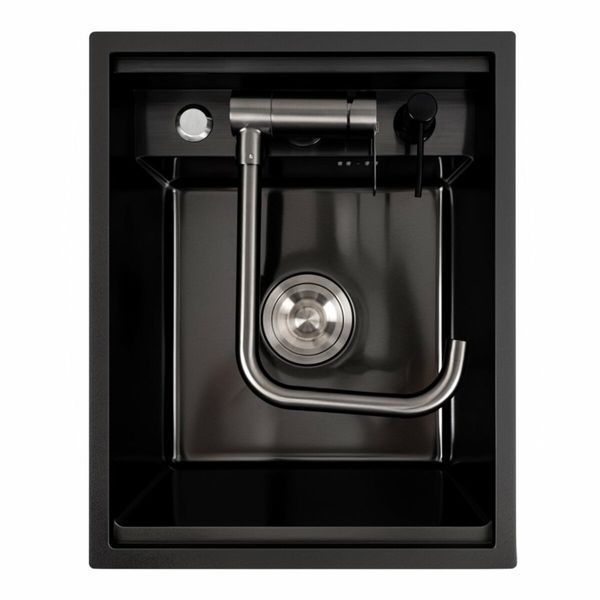 Кухонная мойка CM 40*50 скрытая PVD черная Platinum Handmade 44556 фото