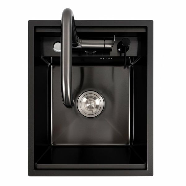 Кухонная мойка CM 40*50 скрытая PVD черная Platinum Handmade 44556 фото