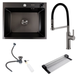 Комплект кухонной мойки Valeso 60х50HM PVD Kitchen Line Grafite SL73246 фото 1