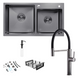 Комплект кухонної мийки 7843ZHM PVD Schwarze - FlexFlow ST430085 фото 1