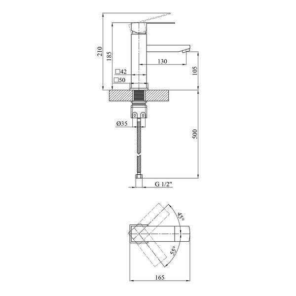 Набір 3 в 1 для ванної кімнати Kroner Edelstahl Kubus ESG082 L60 SS145981 фото