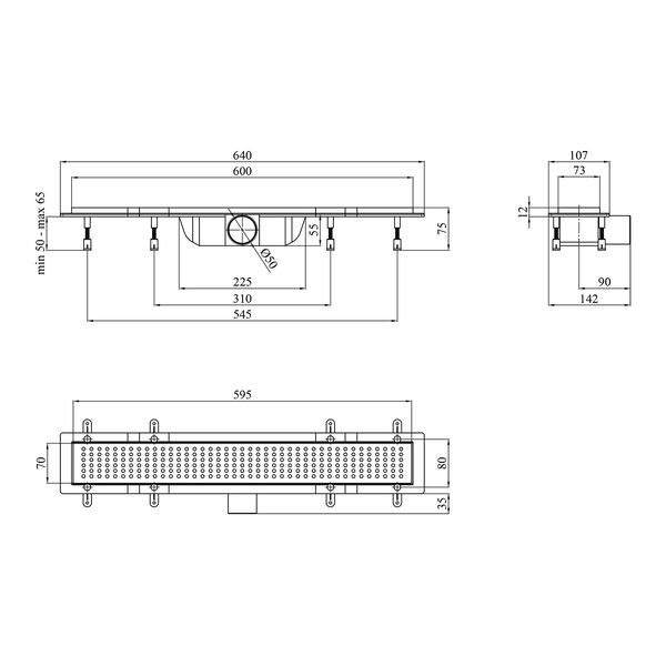 Набір 3 в 1 для ванної кімнати Kroner Edelstahl Kubus ESG082 L60 SS145981 фото