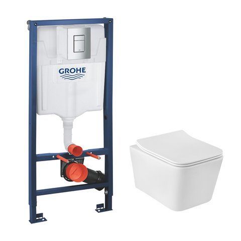 Комплект 4 в 1: Інсталяція Grohe Rapid SL 3 в 1 38772001 + Унітаз безободковий Kroner Eifel WHI523629 RIMLESS з сидінням Slim Duroplast / Soft-close / Quick relase KE523629WHIR (38772001KE523629) CV033825 фото