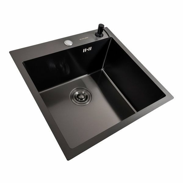 Комплект кухонної мийки Platinum Handmade 45*45 PVD pl23519 фото