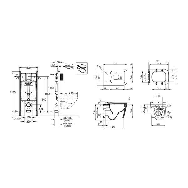 Комплект 4 в 1: Інсталяція Grohe Rapid SL 3 в 1 38772001 + Унітаз безободковий Kroner Eifel WHI523629 RIMLESS з сидінням Slim Duroplast / Soft-close / Quick relase KE523629WHIR (38772001KE523629) CV033825 фото