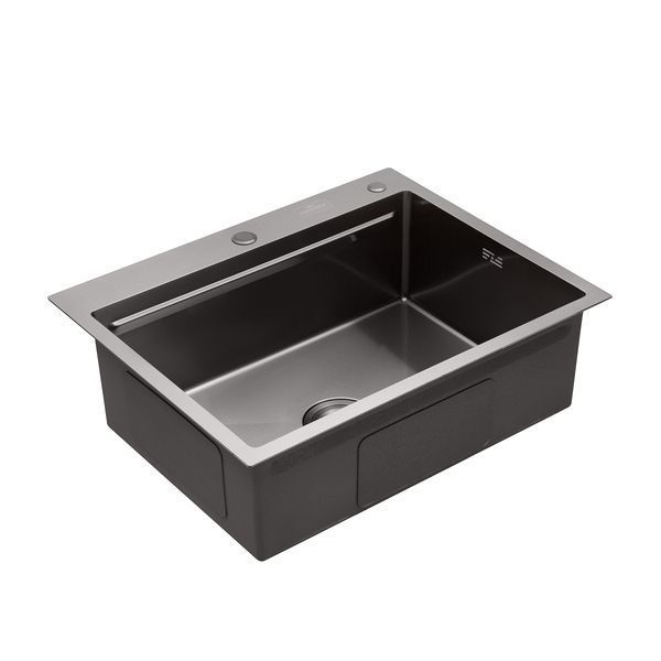 Комплект подрібнювач та кухонна мийка KRP Schwarze - 6350HM PVD ST042444 фото