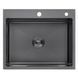 Комплект кухонной мойки Kroner KRP Schwarze 60х50HM PVD ST08 Grafite SL43839 фото 2