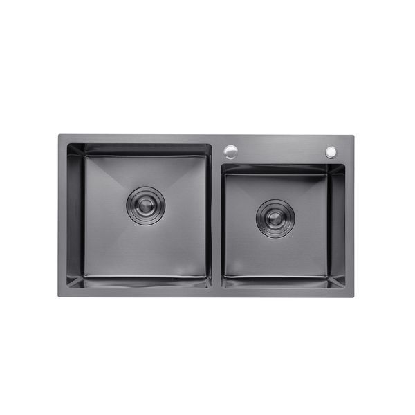 Комплект кухонної мийки Kroner Schwarze - 7843ZHM PVD ST4306 ST41311 фото