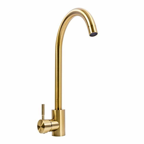 Комплект кухонної мийки Platinum Handmade 50*50 PVD Gold pl23555 фото
