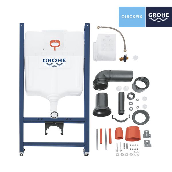 Комплект 4 в 1: Інсталяція GROHE Rapid SL 3 в 1 3884966Q + Унітаз безободковий Kroner Oker WHI533536 RIMLESS з сидінням Slim Duroplast / Soft-close / Quick relase KO533536WHIR (3884966KO533536) CV033827 фото