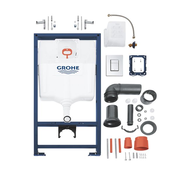 Комплект 4 в 1: Інсталяція Grohe Rapid SL 3 в 1 38772001 + Унітаз безободковий Kroner Oker WHI533536 RIMLESS з сидінням Slim Duroplast / Soft-close / Quick relase KO533536WHIR (38772001KO533536) CV033828 фото