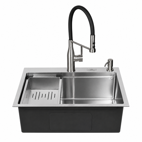 Комплект кухонної мийки Kroner KRP Geb&uuml;rstet - 6350HM C03111BLK ST319564 фото