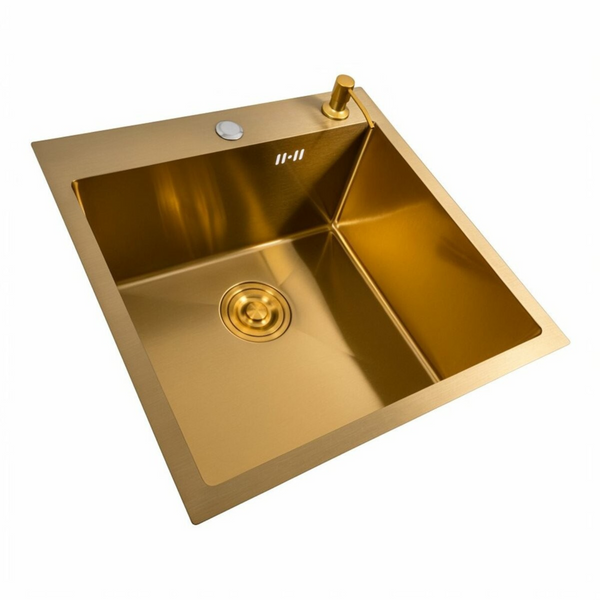 Комплект кухонной мойки Platinum Handmade 50*50 PVD Gold NES-JL7 pl23218 фото