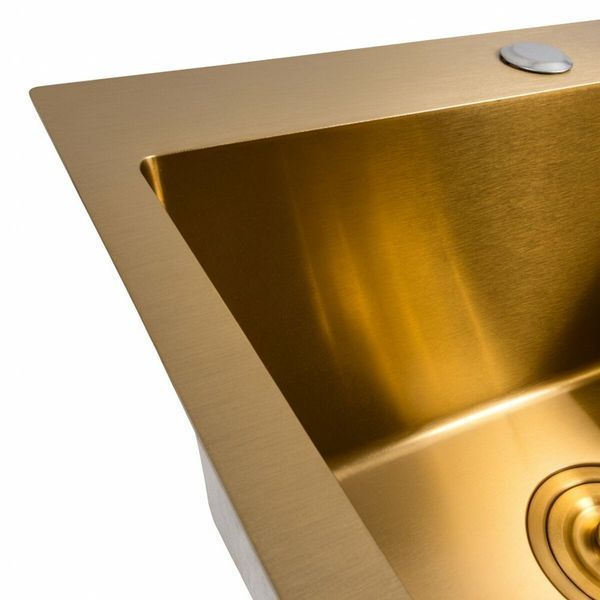Комплект кухонной мойки Platinum Handmade 50*50 PVD Gold NES-JL7 pl23218 фото